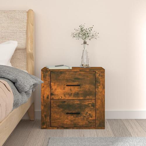 Væghængt sengebord 50x36x47 cm røget egetræsfarve