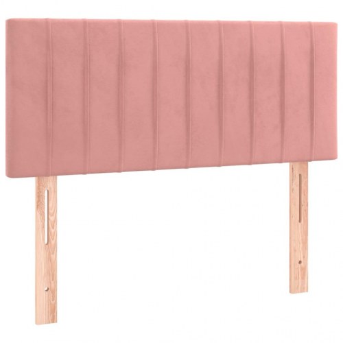 Kontinentalseng med madras 90×190 cm i fløjl - pink