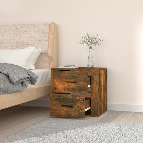 Væghængt sengebord 50x36x47 cm røget egetræsfarve