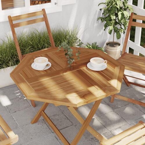 Bordplade 80x80x2,5 cm ottekantet massivt teaktræ