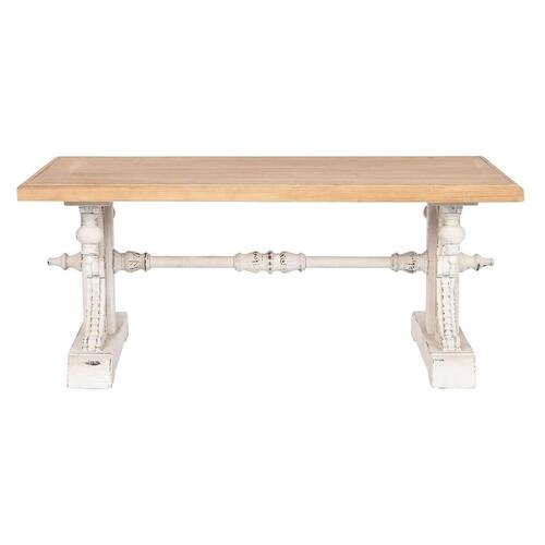 Sofabord Home ESPRIT Hvid Natur Gran Træ MDF 110 x 65 x 46 cm