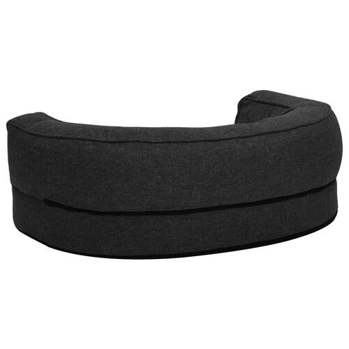 Ergonomisk hundeseng 60x42 cm hør-look fleece sort