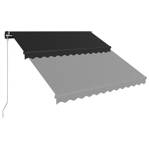 Markise m. LED-lys 300x250 cm manuel betjening antracitgrå