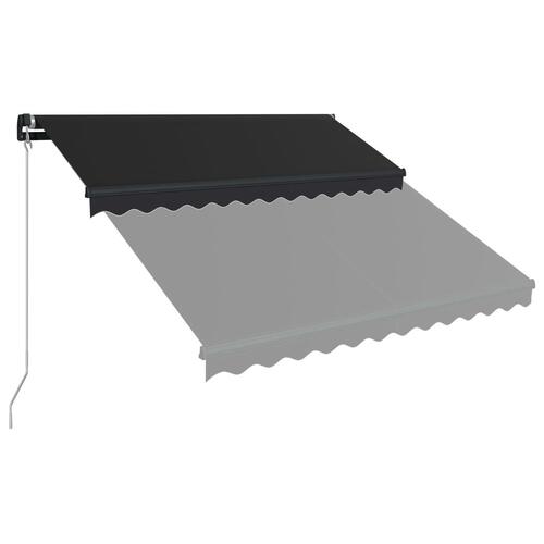 Markise m. LED-lys 350x250 cm manuel betjening antracitgrå