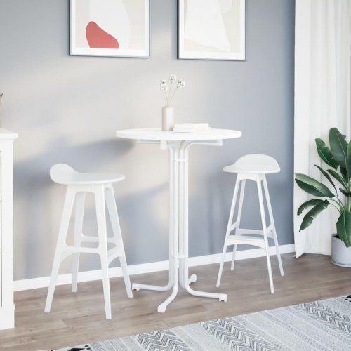 Spisebord Ø80x110 cm konstrueret træ og stål hvid