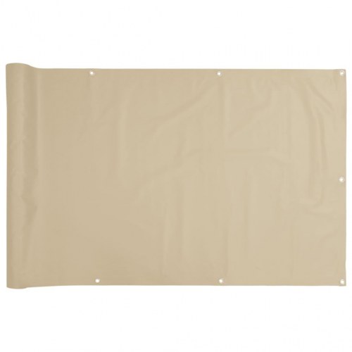 Balkonafskærmning Oxford-stof 75 x 400 cm beige