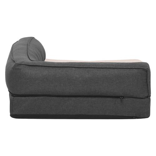 Ergonomisk hundeseng 75x53 cm hør-look fleece mørkegrå