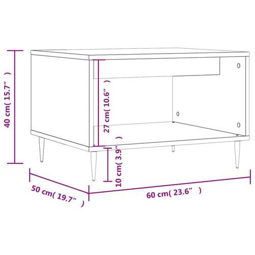 Sofabord 60x50x40 cm konstrueret træ sort