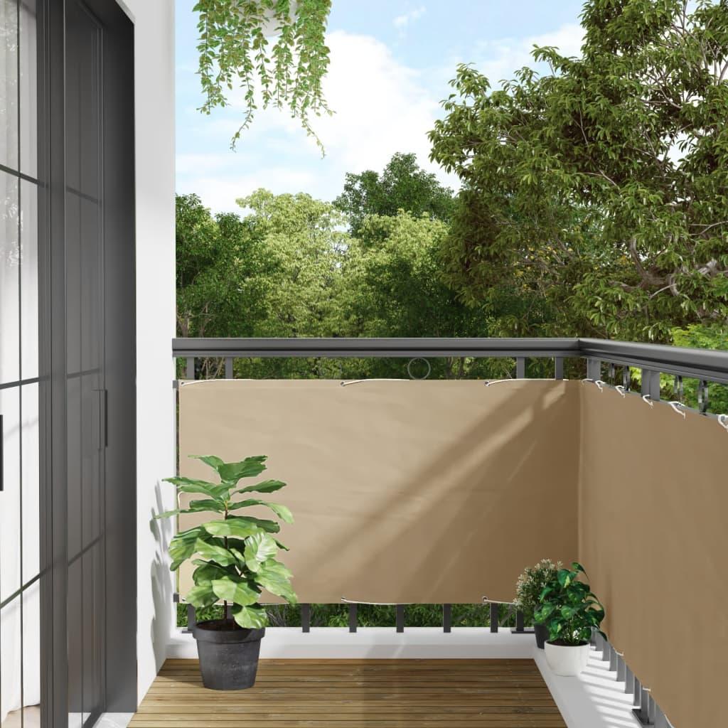 Balkonafskærmning Oxford-stof 75x600 cm beige