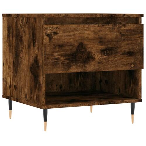 Sofabord 50x46x50 cm konstrueret træ røget egetræsfarve