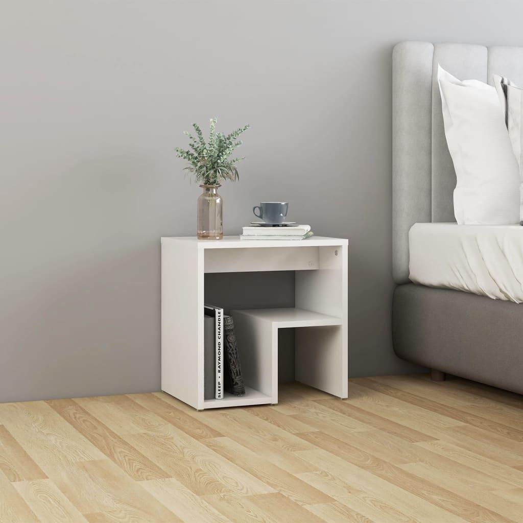 Sengeskab 40x30x40 cm konstrueret træ hvid højglans