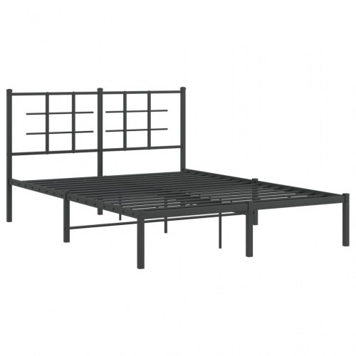 Sengeramme med sengegavl 135x190 cm metal sort