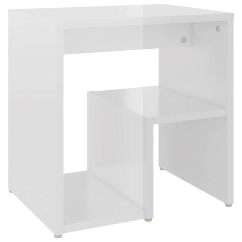 Sengeskabe 2 stk. 40x30x40 cm spånplade hvid højglans