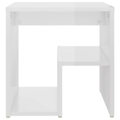 Sengeskabe 2 stk. 40x30x40 cm spånplade hvid højglans