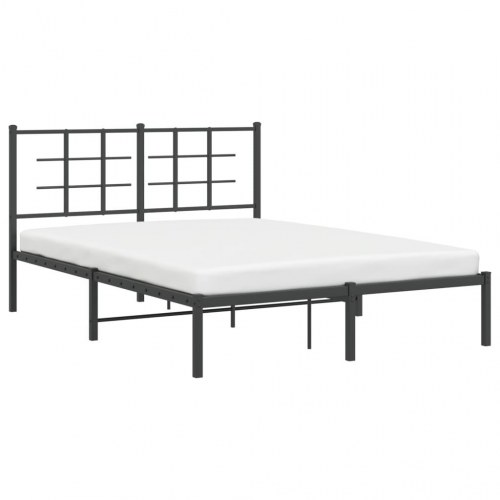 Sengeramme med sengegavl 135x190 cm metal sort