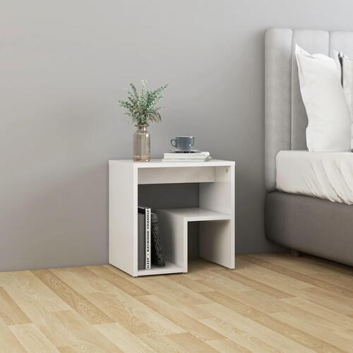 Sengeskabe 2 stk. 40x30x40 cm spånplade hvid højglans