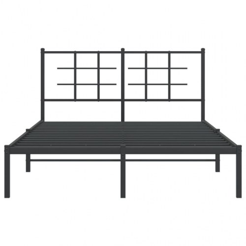 Sengeramme med sengegavl 135x190 cm metal sort