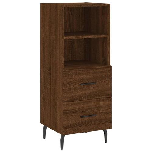 Skænk 34,5x34x90 cm konstrueret træ brun egetræsfarve