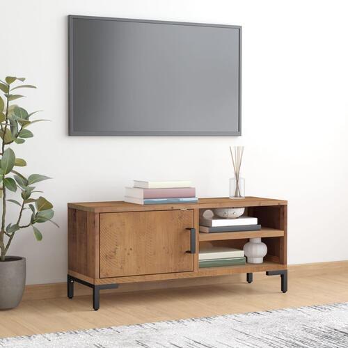 Tv-bord 90x30x40 cm massivt fyrretræ brun