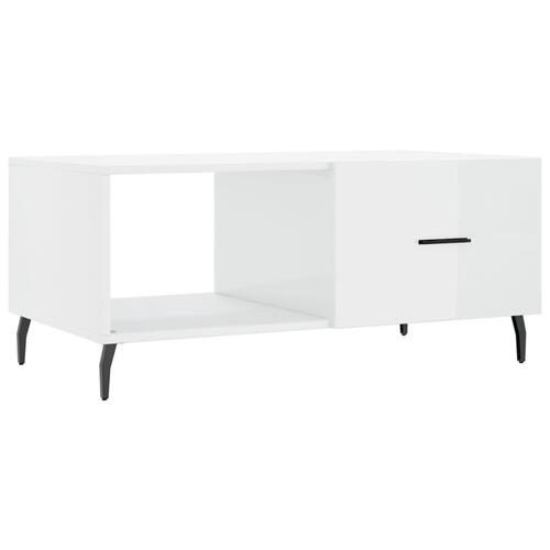 Sofabord 90x50x40 cm konstrueret træ hvid højglans