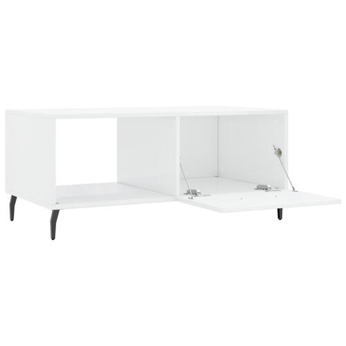 Sofabord 90x50x40 cm konstrueret træ hvid højglans