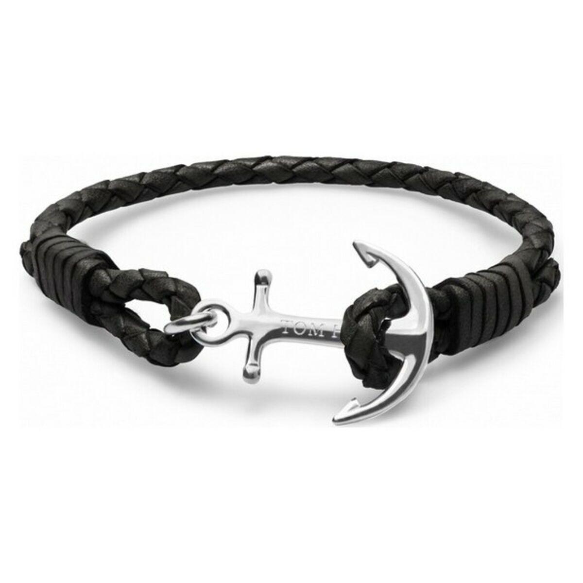 Tom Hope Unisex armbånd TM020 - 18 cm, sort/sølvfarvet