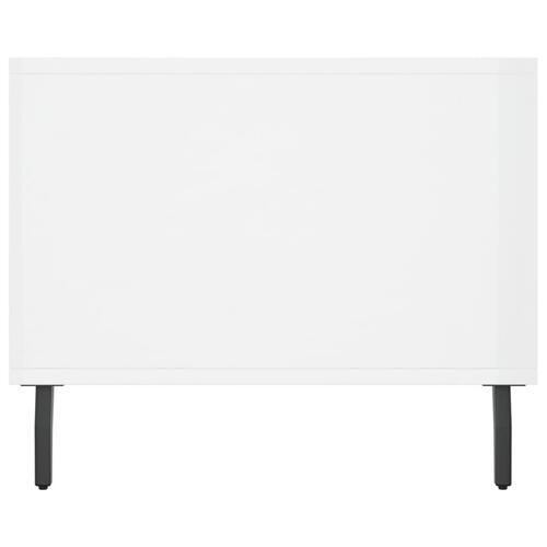 Sofabord 90x50x40 cm konstrueret træ hvid højglans