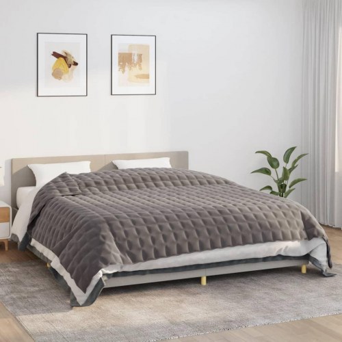 Tyngdetæppe 235×290 cm - 15 kg, grå stof