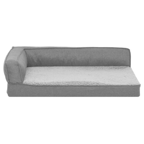 Ergonomisk hundeseng 60x42 cm hør-look fleece grå