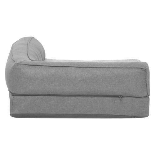 Ergonomisk hundeseng 60x42 cm hør-look fleece grå