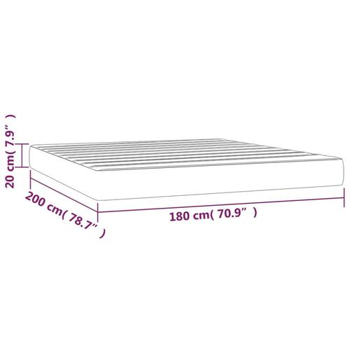 Springmadras med pocketfjedre 180x200x20 cm stof sort