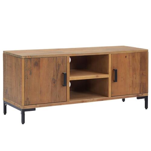 Tv-bord 110x35x48 cm massivt fyrretræ brun