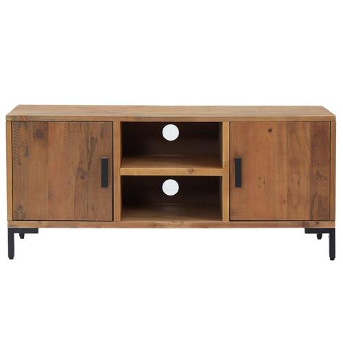 Tv-bord 110x35x48 cm massivt fyrretræ brun