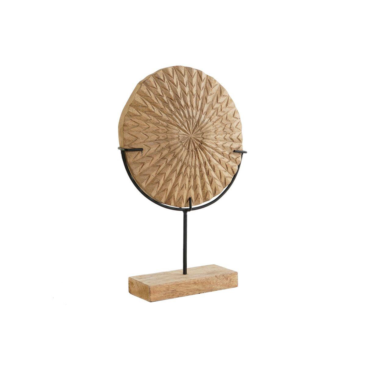 Dekorativ figur i mangotræ og jern - brun, 32 × 9 × 47 cm