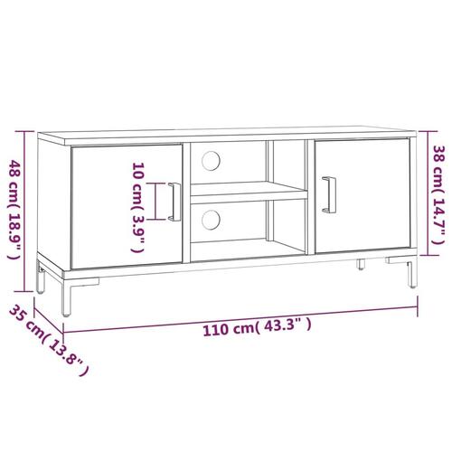 Tv-bord 110x35x48 cm massivt fyrretræ brun