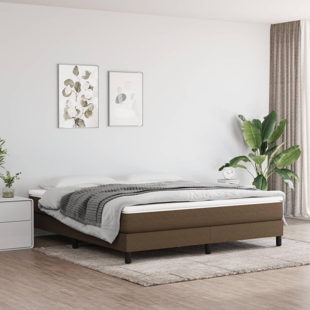 Springmadras med pocketfjedre 180x200x20 cm stof mørkebrun