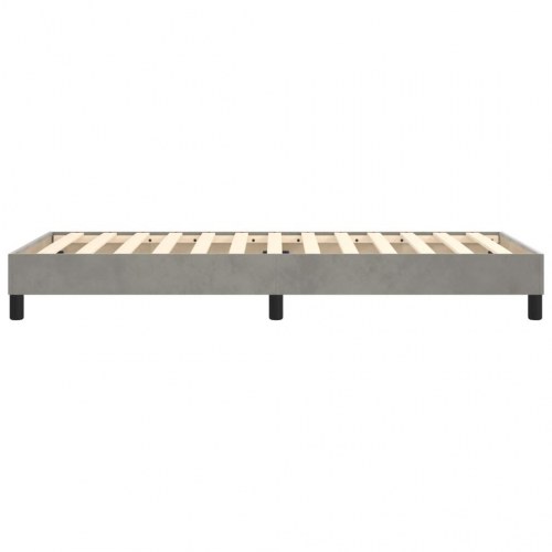 Boxspring sengeramme i fløjl - lysegrå 100×200 cm