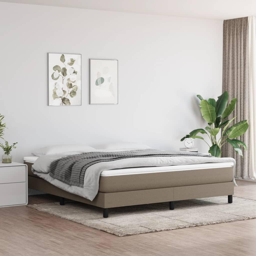 Springmadras med pocketfjedre 180x200x20 cm stof gråbrun