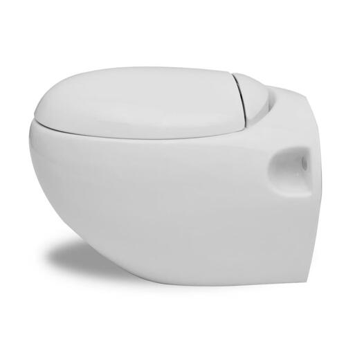 Væghængt toilet unikt ægdesign hvid
