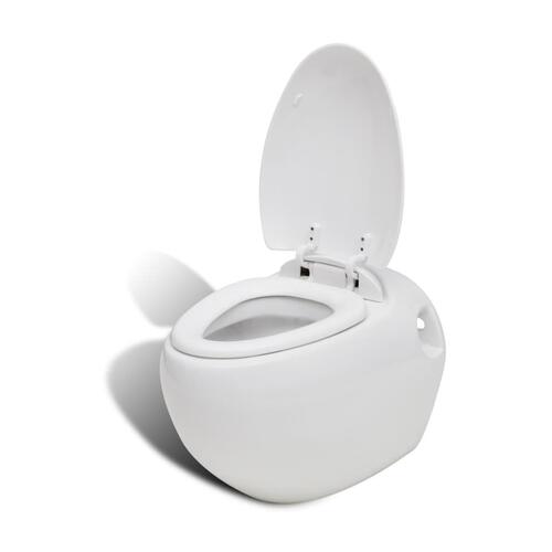 Væghængt toilet unikt ægdesign hvid