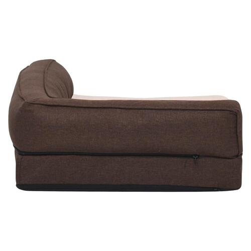 Ergonomisk hundeseng 75x53 cm hør-look fleece brun