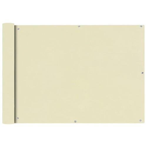 Balkonafskærmning 75x400 cm Oxford-stof cremefarvet