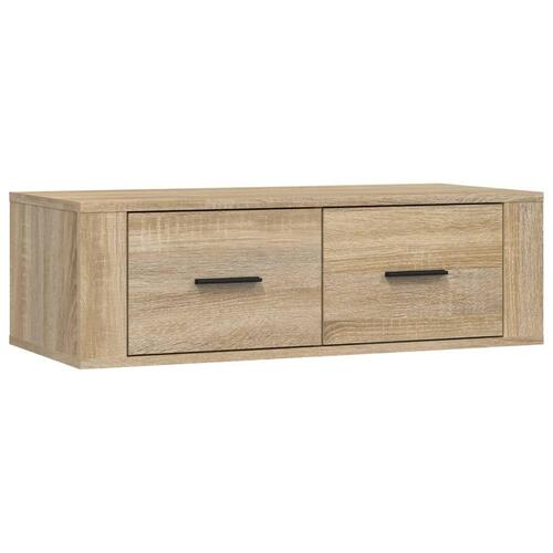 Væghængt tv-bord 80x36x25 cm konstrueret træ sonoma-eg