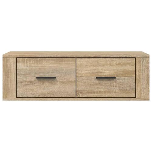 Væghængt tv-bord 80x36x25 cm konstrueret træ sonoma-eg