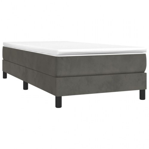 Boxspring sengeramme i fløjl - mørkegrå 100 × 200 cm