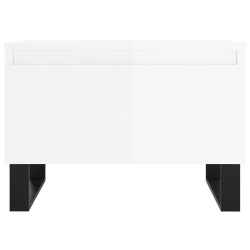 Sofaborde 2 stk. 50x46x35 cm konstrueret træ hvid højglans