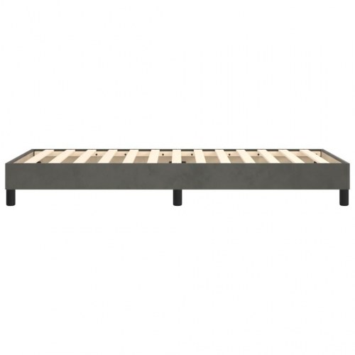 Boxspring sengeramme i fløjl - mørkegrå 100 × 200 cm