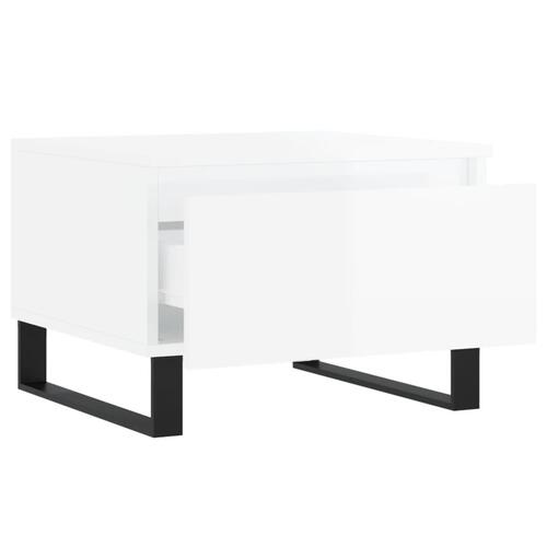 Sofaborde 2 stk. 50x46x35 cm konstrueret træ hvid højglans