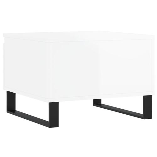 Sofaborde 2 stk. 50x46x35 cm konstrueret træ hvid højglans