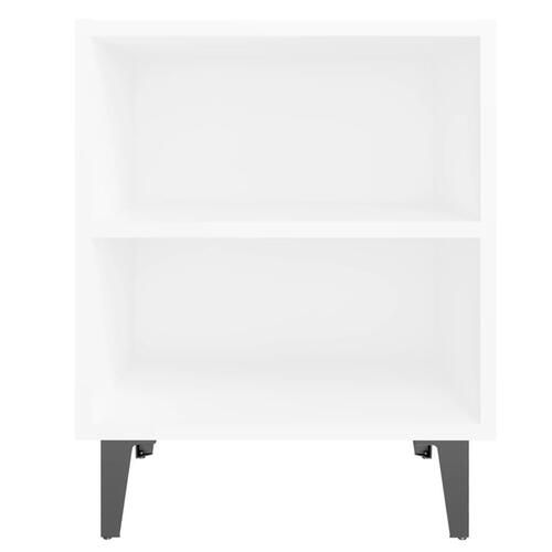 Sengeborde 2 stk. med metalben 40x30x50 cm hvid